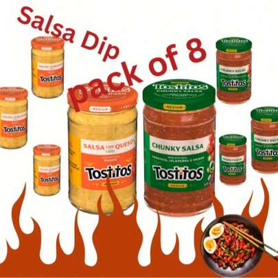 Tostitos Medium Chunky Salsa Dip (4) & Medium Con Queso Cheese Salsa Dip (4) – Pack Of 8