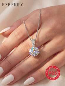 1pc Sparkling Diamond Inlaid Necklace, Elegant And Versatile, Suitable For Daily Wear, Perfect Gift For Women, Exquisite Jewelry, Holiday Gift - Sparkling Diamond Necklace - View 4