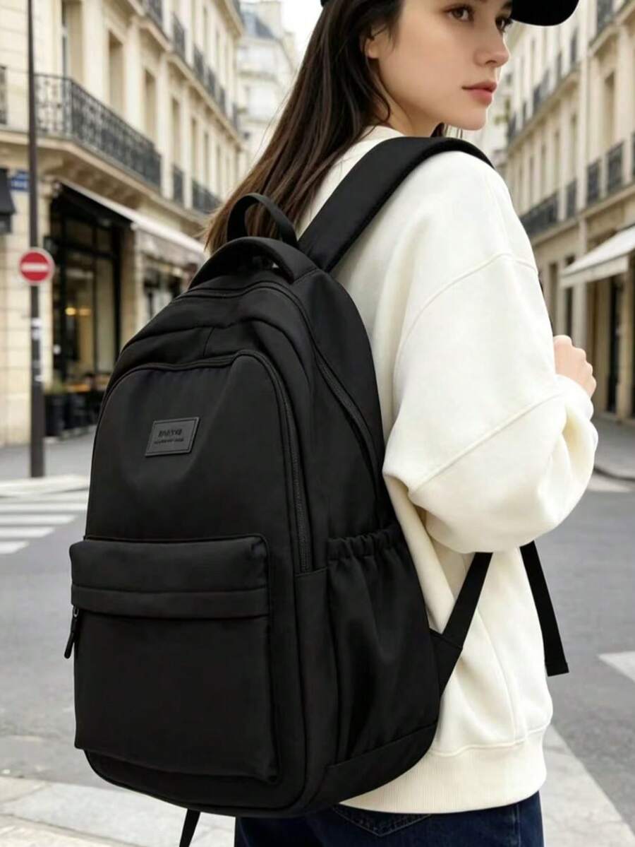 Solid Color Corduroy Fabric Fashion Versatile Minimalist Women's Backpack