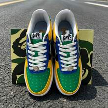 A BATHING APE 1雙中性休閒運動鞋 BAPE STA 閃電星星 Logo 耐穿低筒運動鞋 - 鏡面黃綠藍 - 查看 4