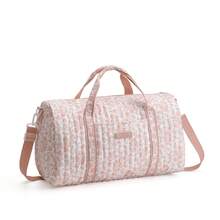 1pc Kids Floral Quilted Crossbody Storage Travel Bag With Double Zippers, Korean Style Gentle Parent-Child Outing, Suitable For All Seasons - Multicolor - View 1