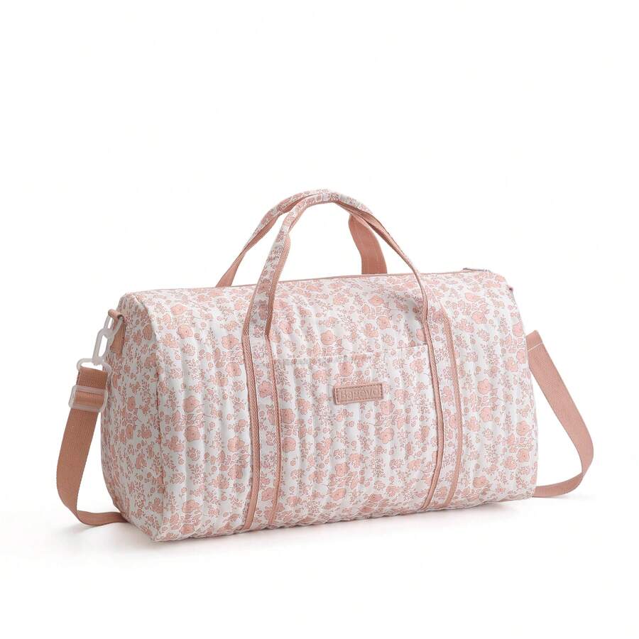 1pc Kids Floral Quilted Crossbody Storage Travel Bag With Double Zippers, Korean Style Gentle Parent-Child Outing, Suitable For All Seasons - Multicolor - View 1