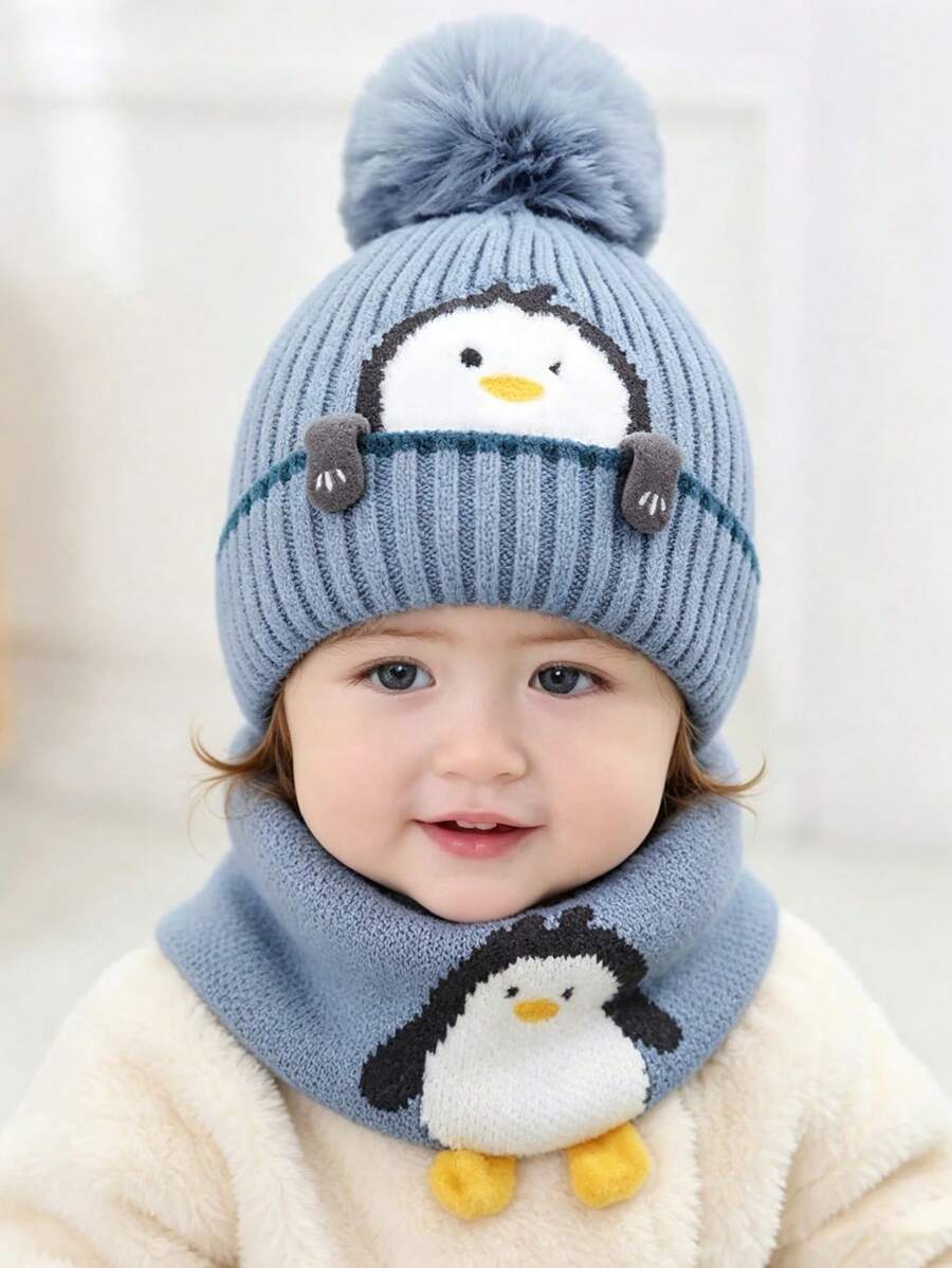 Infant & Toddler Knitted Hat And Scarf Set, Warm And Comfortable, Suitable For Boys And Girls Aged 1-5, For Autumn And Winter - Multicolor - View 1