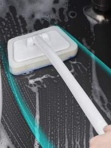 1 pieza Cepillo de limpieza de azulejos de bañera con mango largo y esponja - A - Ver 7