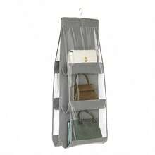 Double-Sided Multi-Layer Transparent Fabric Hanging Bag, Suitable For Storing Bags, Applicable For Home Closet And Storage - Multicolor - View 10