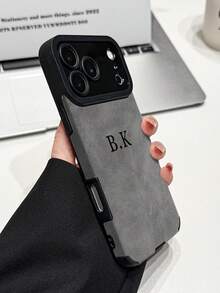 1件可客製化DIY姓名手機殼，可客製化字母與姓名，適用於Apple 18ProMax/17ProMax/16Pro/15/14Plus/13 Pro/12ProMax/11/XsMax及手機配件，柔軟PU皮革材質，防震防刮防指紋，柔軟TPU全包覆手機殼，個性化手機殼禮物的理性選擇，適合伴侶、商務夥伴、家人、好友，生日或週年紀念個性化禮物 - 黑色 - 查看 6