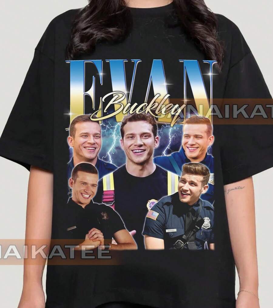 Limited Vintage EVAN BUCKLEY Tshirt, Bootleg Shirt K25 - 黑色 - 查看 1