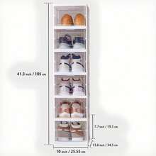 Foldable Clear Plastic Shoe Storage Boxes, Stackable Front Open Shoe Organizer Drawers, Dustproof Transparent Sneaker Container For Closet, Hallway, Bedroom, Space Saving Shoe Rack For Men Women Kids Footwear - View 9