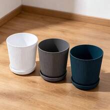 Vaso de flor Decorativo com bandeja -  Plastico - 15 cm - Visão 3