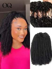 OQ Invisible Thread Feather Faux Wool Curly Crochet Human Hair 16-24 Inches Suitable For Bohemian Braids Natural Color No Chemical Treatment High Quality Daily Use Beginner Friendly - SNatural - View 3