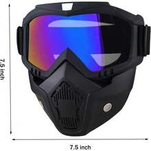 Máscara Facial Deportiva Negra con Lente HD, Espuma Cómoda y Correa Ajustable, para Paintball, Motociclismo, Esquí y Exterior - Beis - Ver 5