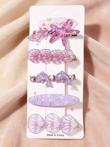 5pcs Daily Fashion Versatile Faux Pentagram Shell Hair Clips Hair Accessories Bangs Decoration Hair Clips Set - 26719 - View 2