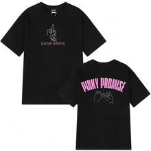 Camisetas Casuales de Algodón de Manga Corta con Gráficos de Moda Rapper La Panter Lucho Rk Ta Facil Estética Hip-Hop para Hombres y Mujeres DLHW - Negro - Ver 1