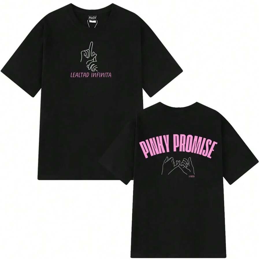 Camisetas Casuales de Algodón de Manga Corta con Gráficos de Moda Rapper La Panter Lucho Rk Ta Facil Estética Hip-Hop para Hombres y Mujeres DLHW - Negro - Ver 1