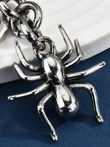 1Pc Spider Keychain,Gothic Spider Bag Charm,Black Metal Spider Pendant,Backpack Accessory,Car Key Holder,Punk Purse Ornament,Y2K Cool Men Gift - Multicolor - View 5
