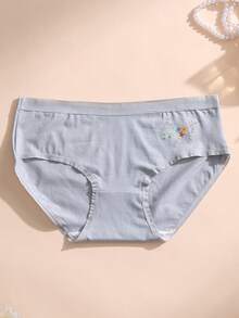 5件組女款棉質三角內褲 低腰無縫內褲 花朵印花舒適內衣內褲 - 彩色 - 查看 2