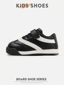 1 Pair Casual Fashion Baby Toddler Walking Sports Shoes, Comfortable Lightweight Contrast Color Design, Suitable For Multiple Occasions - Black - View 3
