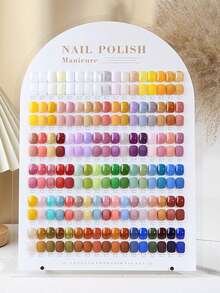 Beautizon Nailartlab 120片美甲練習展示板，日式短方型、橢圓、杏仁形透明展示練習色卡，美甲配件，美甲初學者沙龍練習用品 - 彩色 - 查看 7