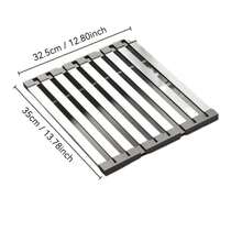1pc Foldable 304 Stainless Steel Sink Drain Rack, Rust-Proof Roll-Up Design, Moisture Control & Drying, Compact & Durable, Suitable For Small Kitchens And Busy Households For Dish & Vegetable Draining - Multicolor - View 13