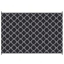 Reversible Outdoor Rug, Plastic Straw Mat W/ Carry Bag Ground Stakes For Garden RV Picnic Beach Camping 182x274cm Black - T0001-01-1323 - View 12