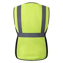 Women Safety Vest, Multi Pockets High Visibility Reflective Breathable Mesh Work Vest For Lady, Durable Zipper - Yellow - View 4