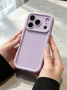Minimalist Thick Shockproof Light Purple Full Coverage Phone Case, Compatible With IPhone 17/17 Pro/17 Pro Max/16 Pro Max/16/16 Pro/16 Plus/16E/15/15 Plus/15 Pro/15 Pro Max/11/12/13/14 Pro Max/XS/XR/11 Pro/11 Pro Max/12 Pro/12 Pro Max/13 Pro/13 Pro Max/7 Plus/14 Pro/14 Pro Max/14 Plus/7 Plus/8 Plus/8, Soft Shell Waterproof Shockproof Scratch-Resistant, Fresh Fashion Spring/Summer New Phone Case - Purple - View 6