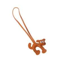 JRESSIAL New Leather Big Eye Dog Plush Pendant DIY Keychain Bag Charm - Brown - View 3