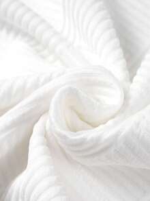 Men's Autumn/Winter Casual Round Neck Jacquard Fabric T-Shirt Top - White - View 8