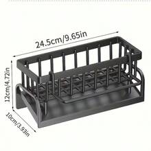 Kitchen Sink Sponge Rack | Sink Storage Rack With High Brush Rack | Essential For Kitchen Countertop Storage And Organization | Soap Dispenser Storage Rack - Grey - View 3
