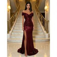 Women Maxi Dresses - Burgundy - View 5