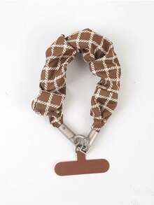 1 buah Gantungan Kunci Scrunchie Motif Leopard Warna Teh Susu untuk Tali Ponsel dan Tas - MultiWarna - View 7
