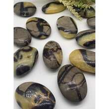 1pc Septarium Palm Stone, Pocket Stone, With Beautiful Pattern, Worry Stone, Statement Piece, Accent, For Nature Lovers - Multicolor - View 7