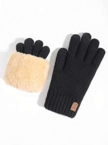 1 Pair Winter Warm Touchscreen Gloves, Bicycle Skiing, Full Palm Protection Windproof Men's Cycling Gloves, Outdoor Sports Gloves, Suitable For Cycling, Motorcycle Riding And Skiing - A - View 6