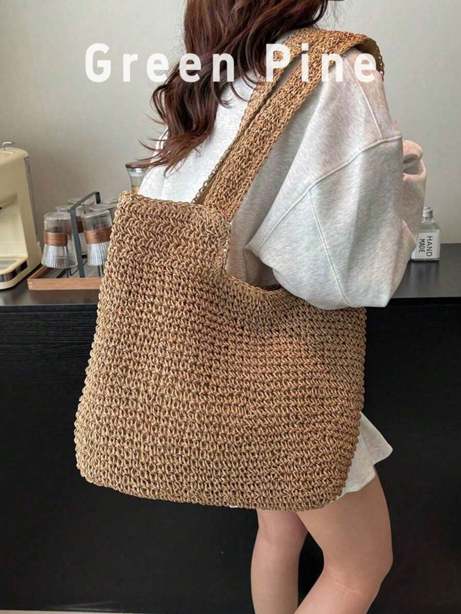 Fashionable Large Capacity Woven Tote Bag For Women, Straw Bag