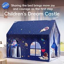 Boys Space‑Themed Hut & Princess Fantasy Tent | Outdoor Picnic Tent | Baby Constant‑Temperature Sleeping Bag | Starry Indoor Playhouse, For Bedtime Play & Home Leisure, Christmas & Halloween Birthday Gifts For Kids|Play Tent - Blue - View 4