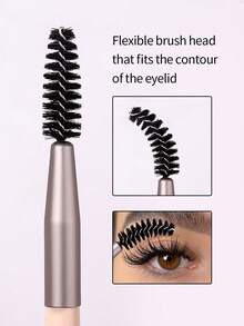 2pcs/Set Flexible Eyelash Curl & Brow Brush Set, Multi-Functional Eye Makeup Brushes, Travel Portable Eye Makeup Tool - Apricot - View 5