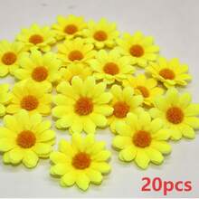 20/100pcs Artificial White Daisy Headpiece, Suitable For Hat Decoration, Cake Decoration, DIY Handicraft Decoration, Indoor Decoration Aesthetics, Graduation Gift Decoration Flowers, Bedroom Decoration, Wedding Decoration, Yellow Small Daisy Flower Whole Pack Wholesale, Handmade Woven Flower Garland, Dessert Table Backdrop, Photography Props Floral Accessories, Durable Non-Fading Decorative Flower Head, Artificial Small Daisy - Small Daisy Flower Head - View 22