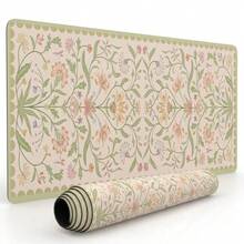 Floral Pattern Large Mouse Pad, Non-Slip Rubber Bottom, Stitched Edge, Office Home Gaming Gift For Him/Her, Back To School Desktop Accessory, Office Supplies, Mouse Pad, Multiple Sizes, Computer Keyboard Pad, Laptop Pad - Mouse Pad - View 6