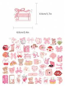 50pcs Pink Fun Land Stickers Notebook Laptop Phone Case Luggage Skateboard Helmet Decoration Stickers - Multicolor - View 2