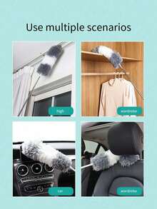 Flexi-Reach Microfiber Dust Mop – Extendable & Washable, No Battery, For Ceiling, Furniture, Car, Home & Auto - Greyish White - View 7