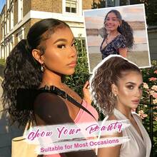 14 Inch Clip-In Ponytail Hair Extension, Curly Ponytail Hair Extension, Natural Lightweight Voluminous Synthetic Fiber Clip-In Ponytail For Women, Suitable For Daily Wear - Multicolor - View 7