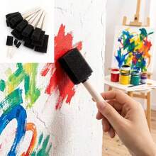 opeth 3pcs Black Handle Sponge Roller Brush Set, Large/Medium/Small Sponge Printing & Painting Combo Kit, DIY Painting Sponge - Black and White - View 9