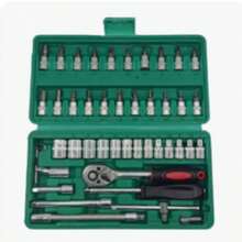 46pcs Socket Wrench Set, 1/4 Inch Drive With Ratchet And Extension Bar, Metric Size, No Assembly Required, Hand Tool Kit For Car, Bicycle, Motorcycle Repair - Multi-color - View 7