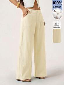 Women Pants - 杏色 2 - 查看 1