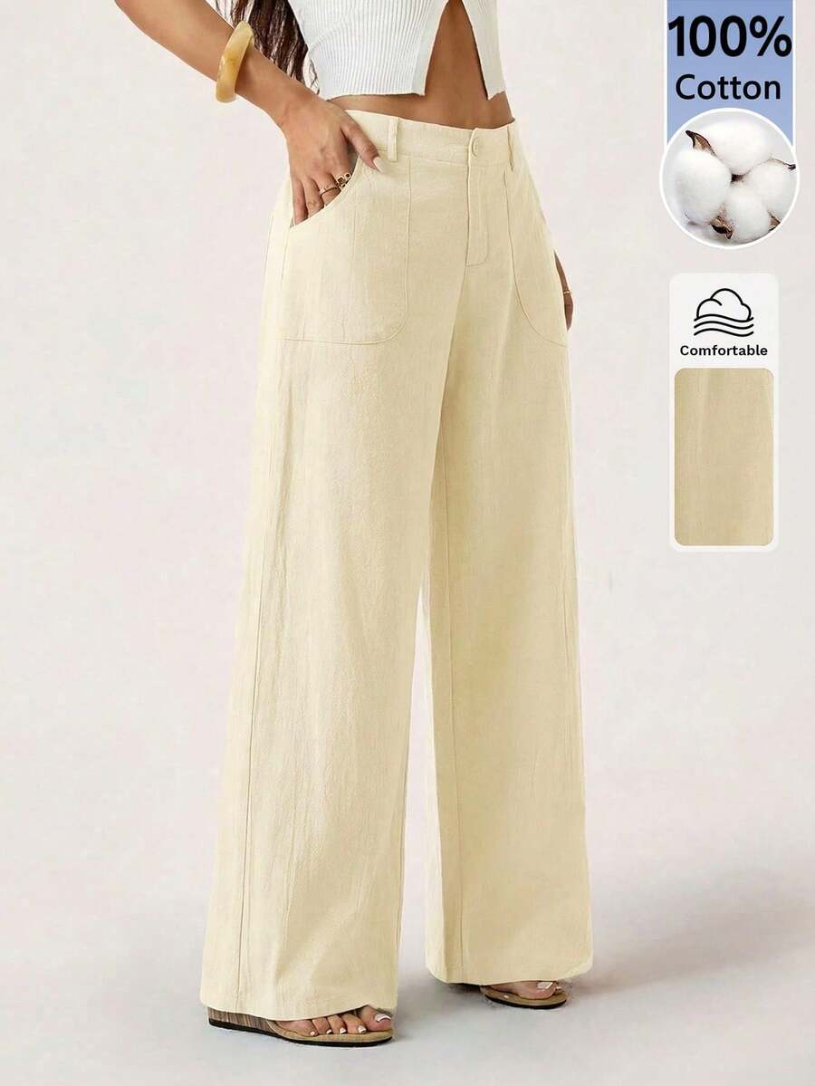 Women Pants - 杏色 2 - 查看 1