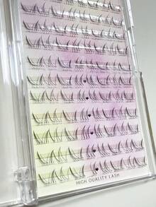 96片精緻自然逼真3D透明日常B捲下假睫毛，百搭新手友善素顏妝感 - B - 查看 8