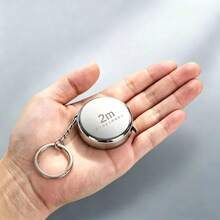 Llavero de cinta métrica mini, regla de acero inoxidable de 2m, nueva cinta métrica para cintura - plata - Ver 5