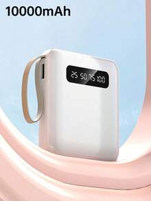 بنك طاقة محمول 10000mAh، بنك طاقة شحن بطيء 8*9 سم، قد يكون الشحن الأولي منخفضًا ويختفي بسرعة، عرض البطارية سيكون طبيعيًا بعد استخدامين، متوافق مع أجهزة متعددة (2x مخرج USB، كابلات Type-C و Micro و USB مدمجة)، ضوء LED، حبل معلق، مناسب كهدية تخرج، هدية حفلة العزوبية، هدية وصيفة العروس - أبيض - مشاهدة 12
