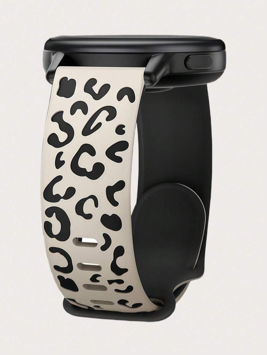 20mm 雙色豹紋雕刻矽膠錶帶，相容於 Galaxy Watch 7 6 5 4 40mm 44mm/5 Pro/6 Classic 47mm/Watch 4 Classic/Active 2, 45mm/Watch 3/Watch 4 Classic 42mm 46mm Watch 6 47mm 43mm，波希米亞風防水運動替換錶帶，相容於 Honor，男女適用