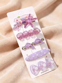 5pcs Daily Fashion Versatile Faux Pentagram Shell Hair Clips Hair Accessories Bangs Decoration Hair Clips Set - 26719 - View 3